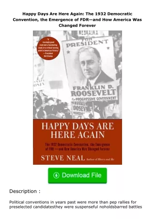 pdf❤(download)⚡ Happy Days Are Here Again: The 1932 Democratic Convention, the