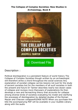 Download⚡(PDF)❤ The Collapse of Complex Societies: New Studies in Archaeology,