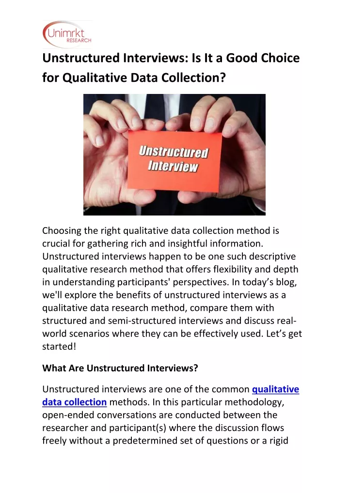 unstructured interview questions in qualitative research