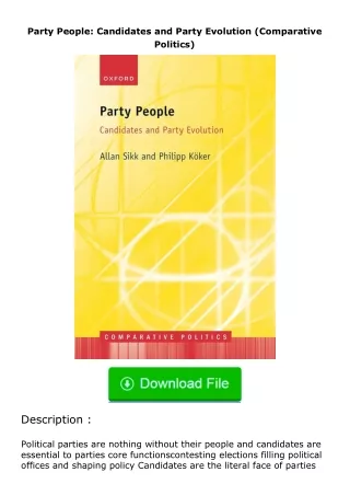 ❤️get (⚡️pdf⚡️) download Party People: Candidates and Party Evolution (Compara