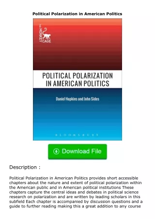 read ❤️(✔️pdf✔️) Political Polarization in American Politics