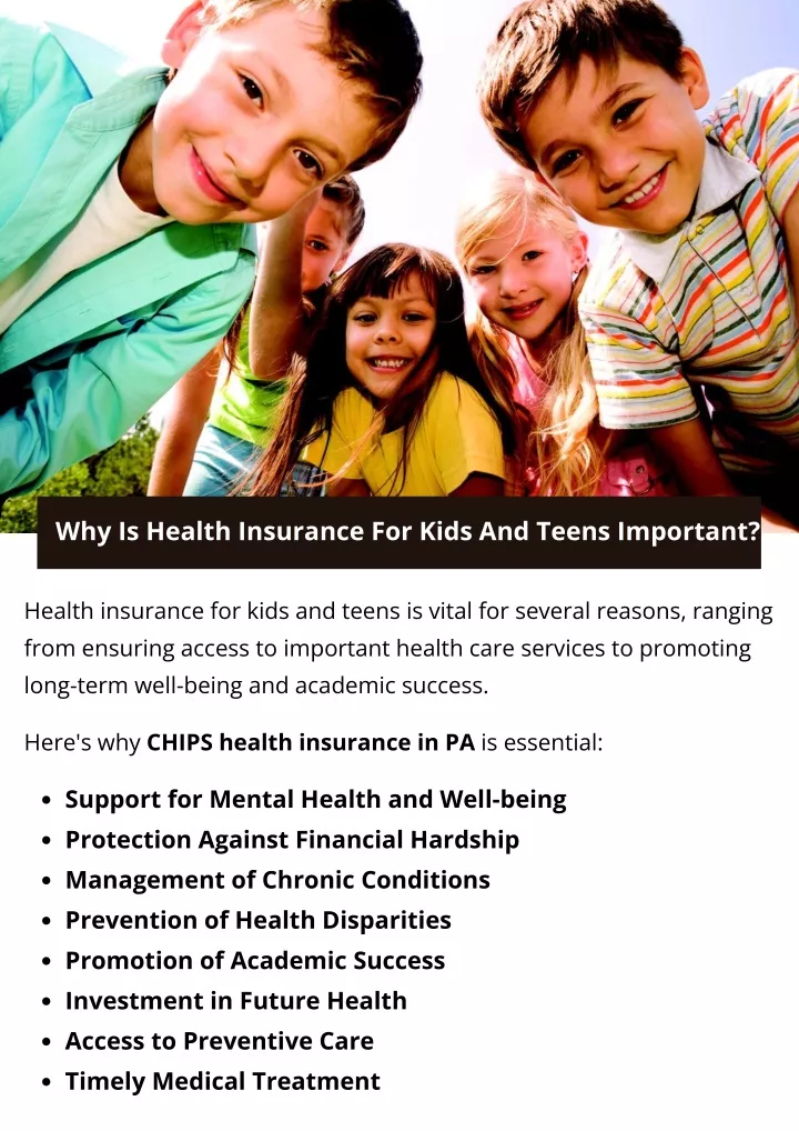 why is health insurance for kids and teens
