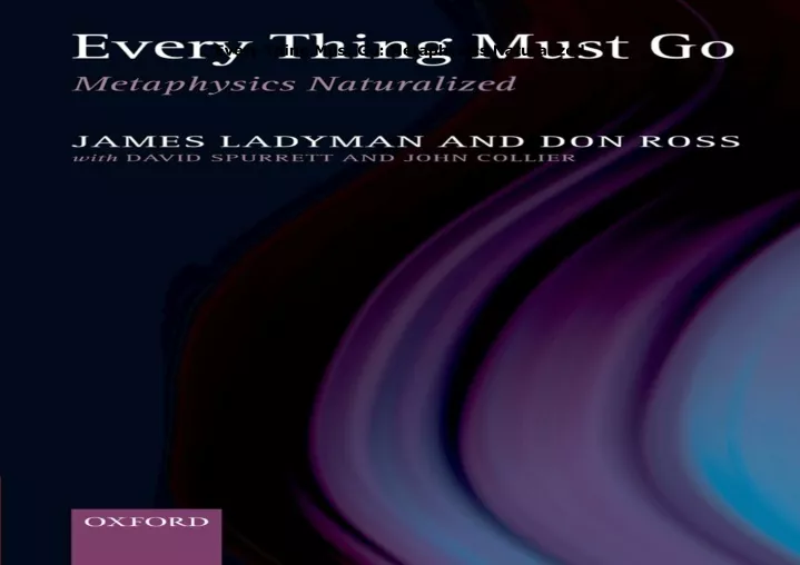 every thing must go metaphysics naturalized