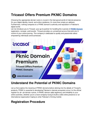 Tricasol Offers Premium PKNIC Domains (1)