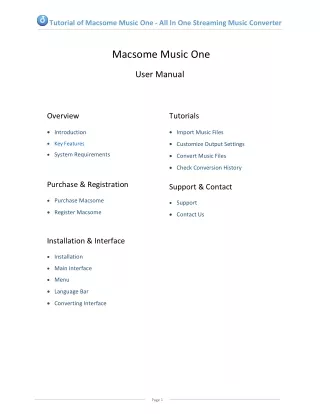 User Guide of Macsome Music One - All-In-One Streaming Music Converter