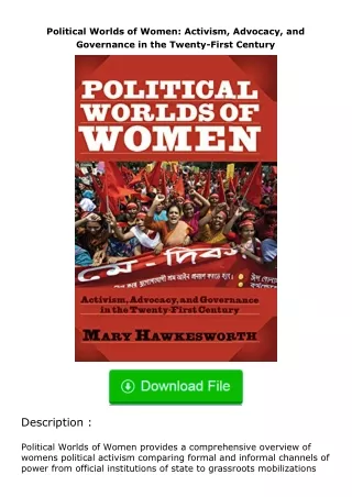 [READ]⚡PDF✔ Political Worlds of Women: Activism, Advocacy, and Governance in t