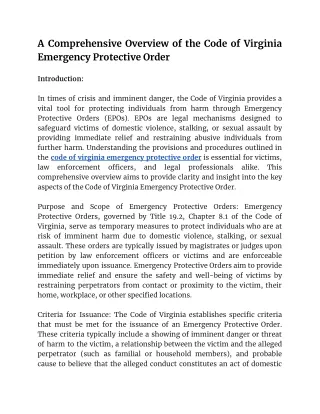 code of virginia emergency protective order