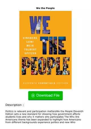 Download⚡PDF❤ We the People