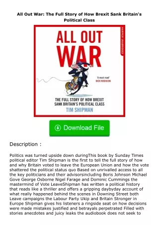 full✔download️⚡(pdf) All Out War: The Full Story of How Brexit Sank Britain's