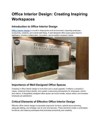 Office Interior Design_ Creating Inspiring Workspaces