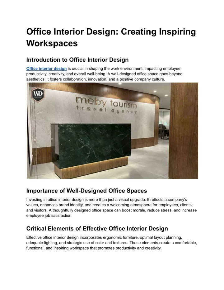 office interior design creating inspiring
