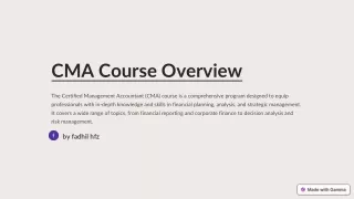 Elevate Your Skills with Our Industry-Leading CMA Course