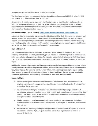 Zero-Emission Aircraft Market Size USD 65.83 Billion by 2030