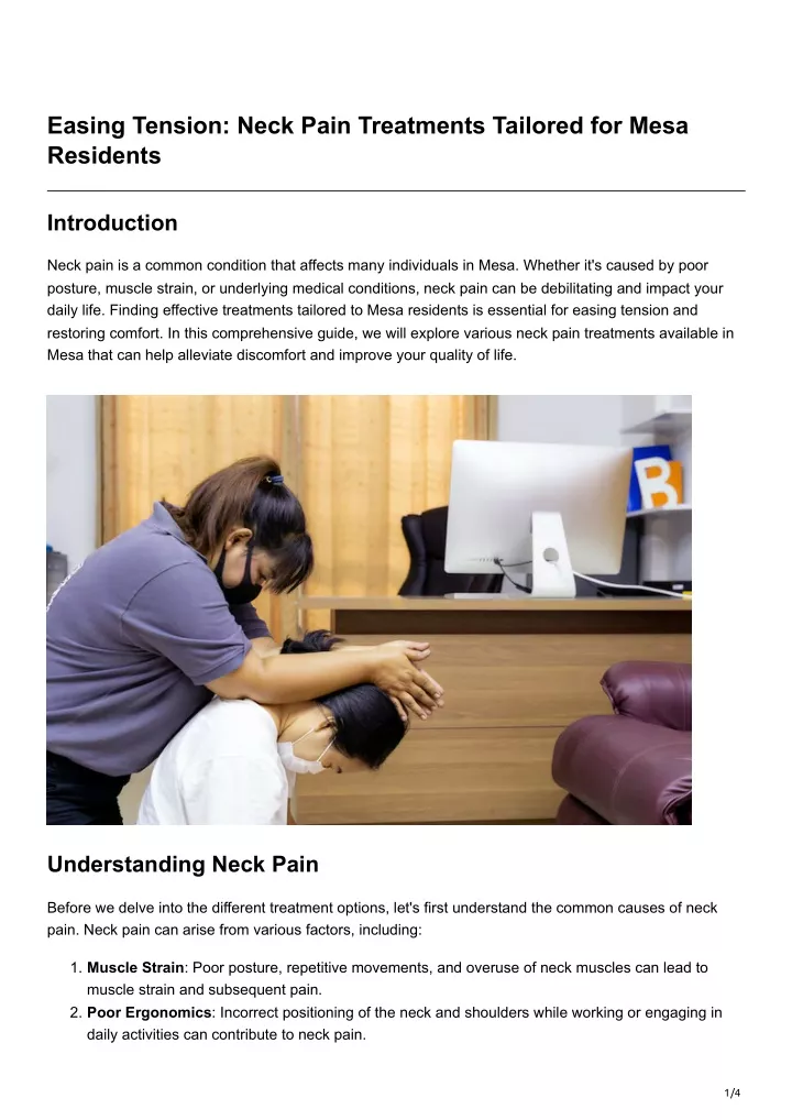easing tension neck pain treatments tailored