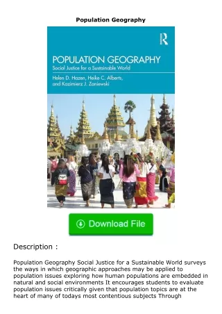 Download❤[READ]✔ Population Geography