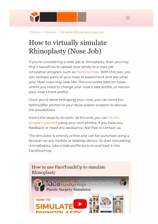 Aesthetic Nose Job Simulator, Visualizer Morphing Software | Rhinoplasty Simulat