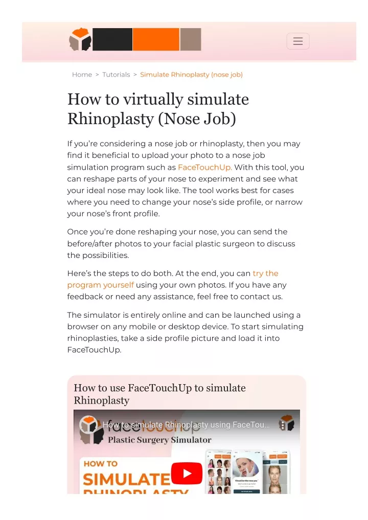 home tutorials simulate rhinoplasty nose job
