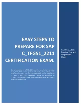 Easy Steps to Prepare for SAP C_TFG51_2211 Certification Exam.