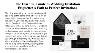 The Essential Guide to Wedding Invitation Etiquette A Path to Perfect Invitations