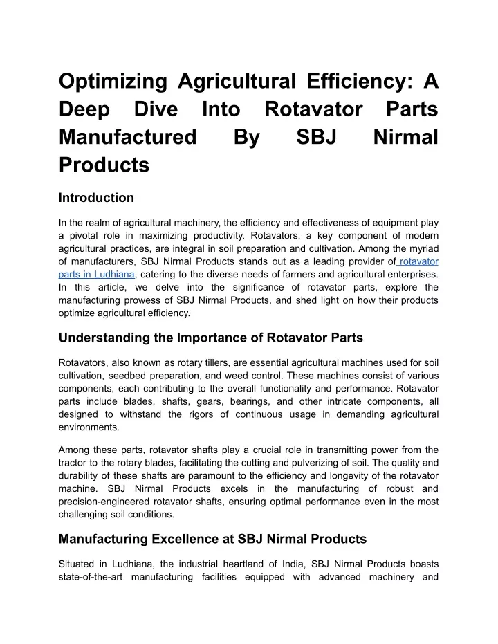 optimizing agricultural efficiency a deep dive