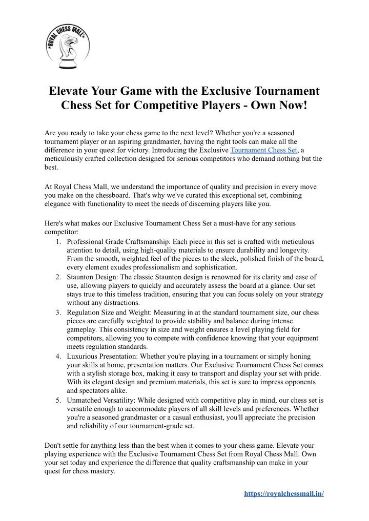 elevate your game with the exclusive tournament
