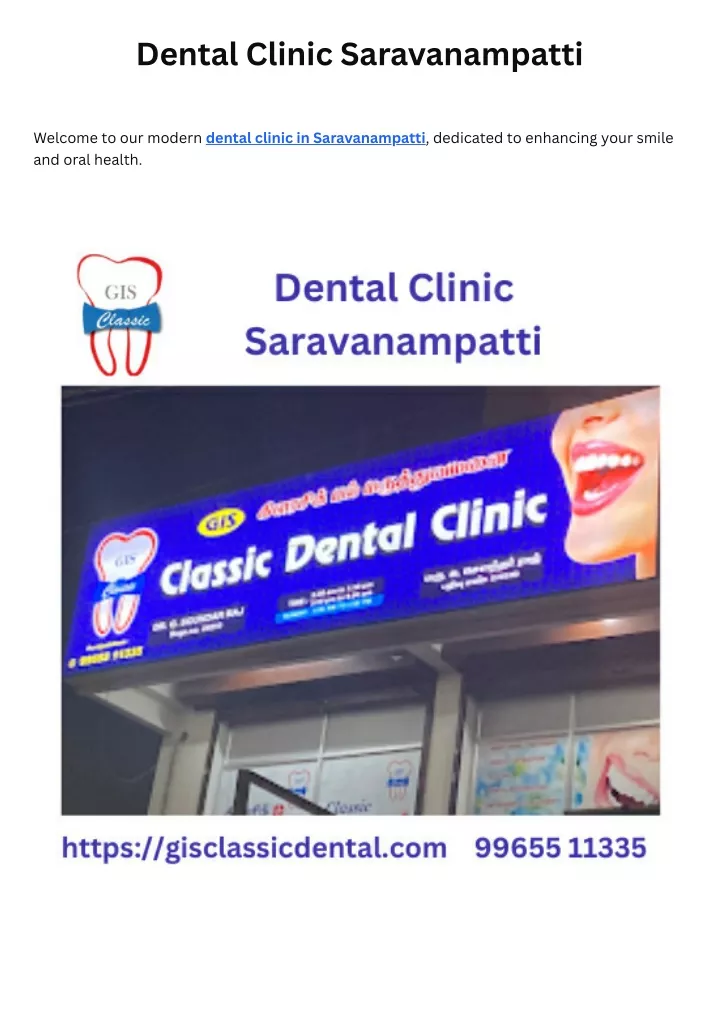 dental clinic saravanampatti