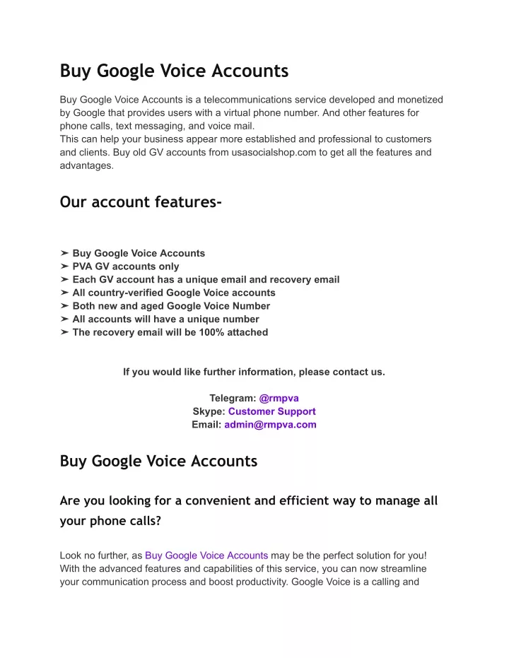 buy google voice accounts