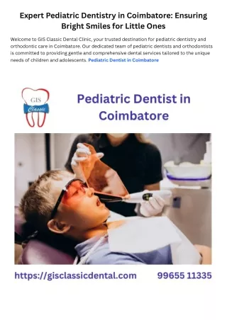 6 Pediatric Dentist in Coimbatore  Pediatric Orthodontist Coimbatore