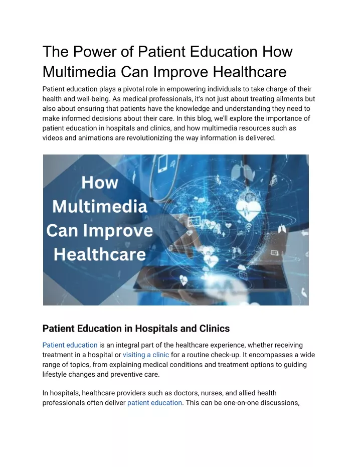 the power of patient education how multimedia