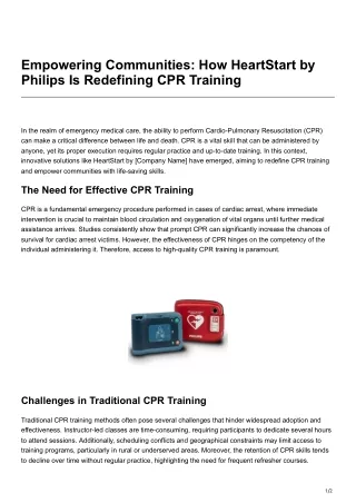 Empowering Communities How HeartStart by Philips Is Redefining CPR Training