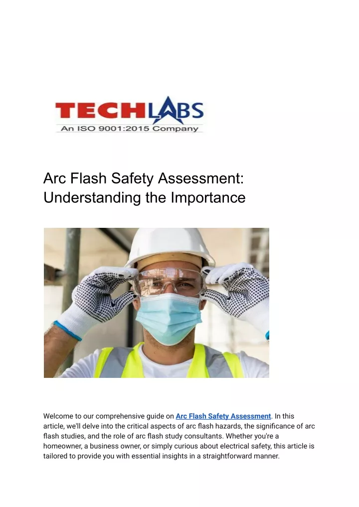arc flash safety assessment understanding