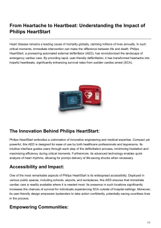 From Heartache to Heartbeat Understanding the Impact of Philips HeartStart