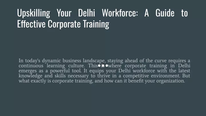 upskilling your delhi workforce a guide