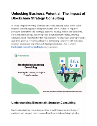 Unlocking Business Potential_ The Impact of Blockchain Strategy Consulting
