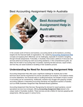 Best Accounting Assignment Help in Australia