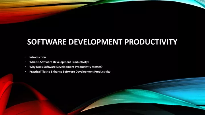 software development productivity