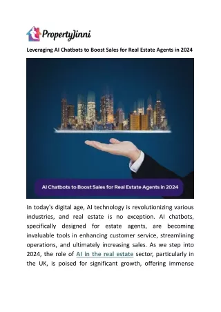 Leveraging AI Chatbots to Boost Sales for Real Estate Agents in 2024