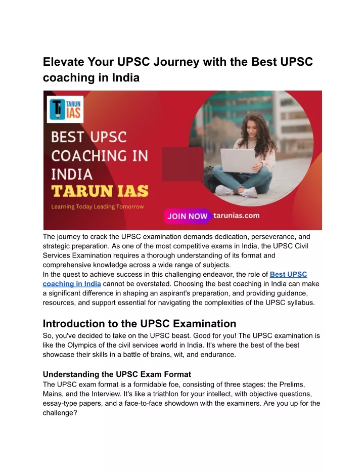 elevate your upsc journey with the best upsc