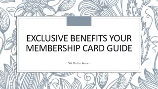 Exclusive Benefits Your Membership Card Guide