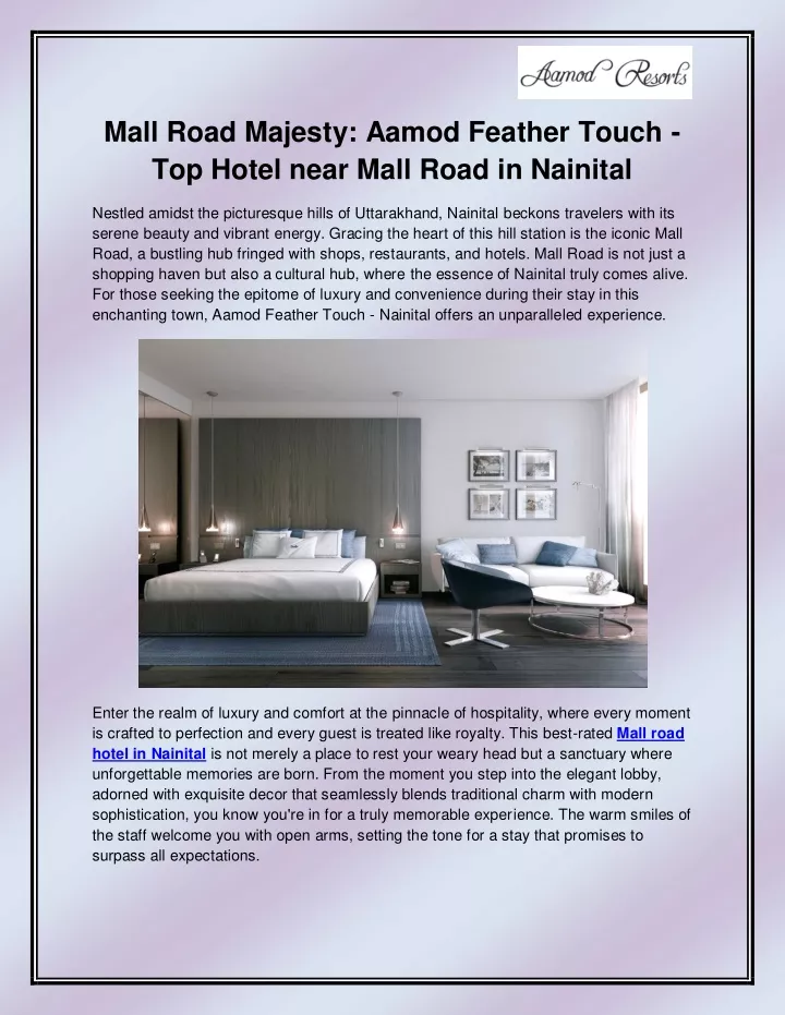 mall road majesty aamod feather touch top hotel
