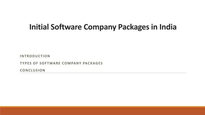 initial software company packages in india