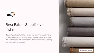Fabric Suppliers in India