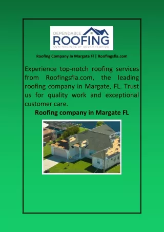 Roofing Company In Margate Fl Roofingsfla com