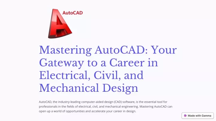 mastering autocad your gateway to a career