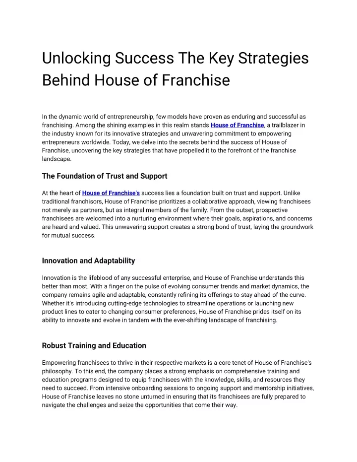 unlocking success the key strategies behind house