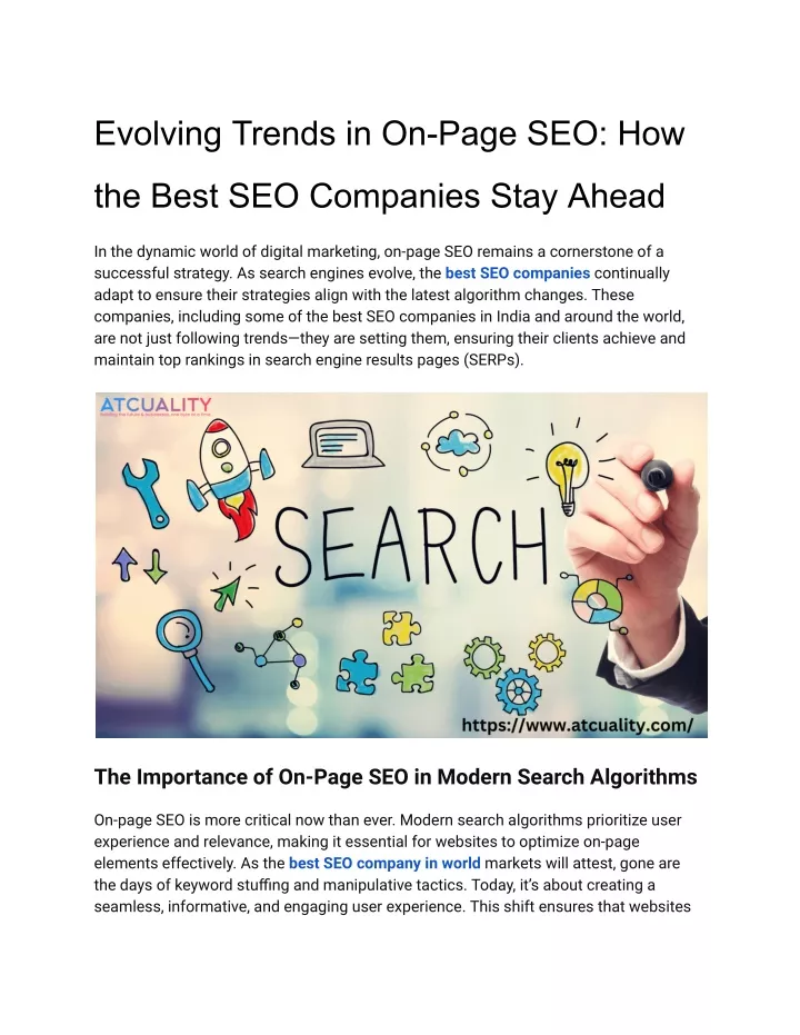evolving trends in on page seo how