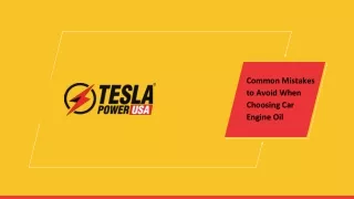 Factors to Consider the Right Quality Engine Oil - Tesla Power USA
