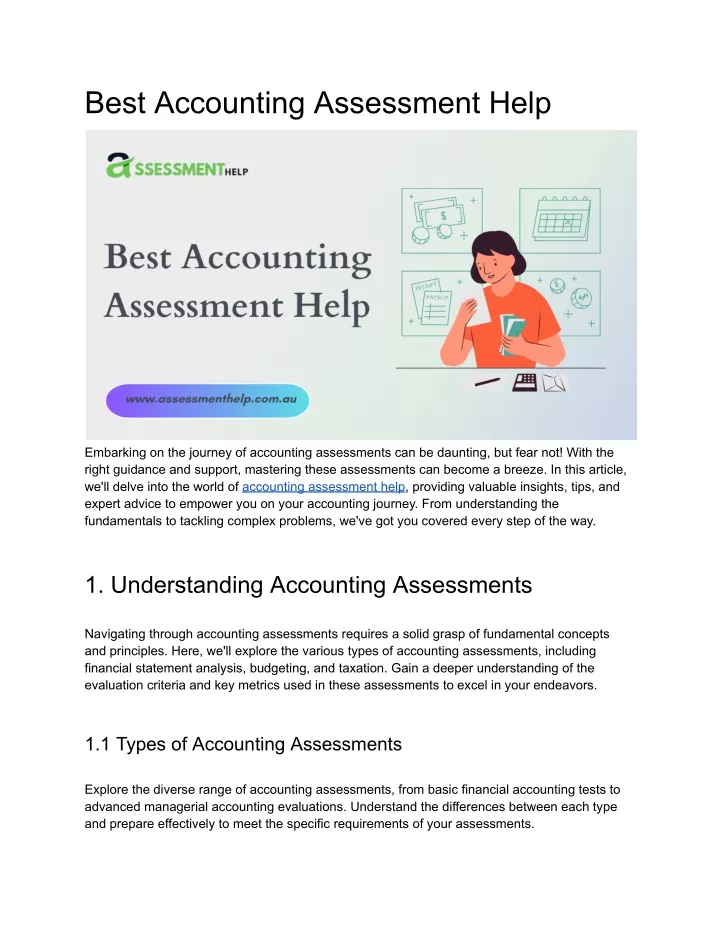 best accounting assessment help