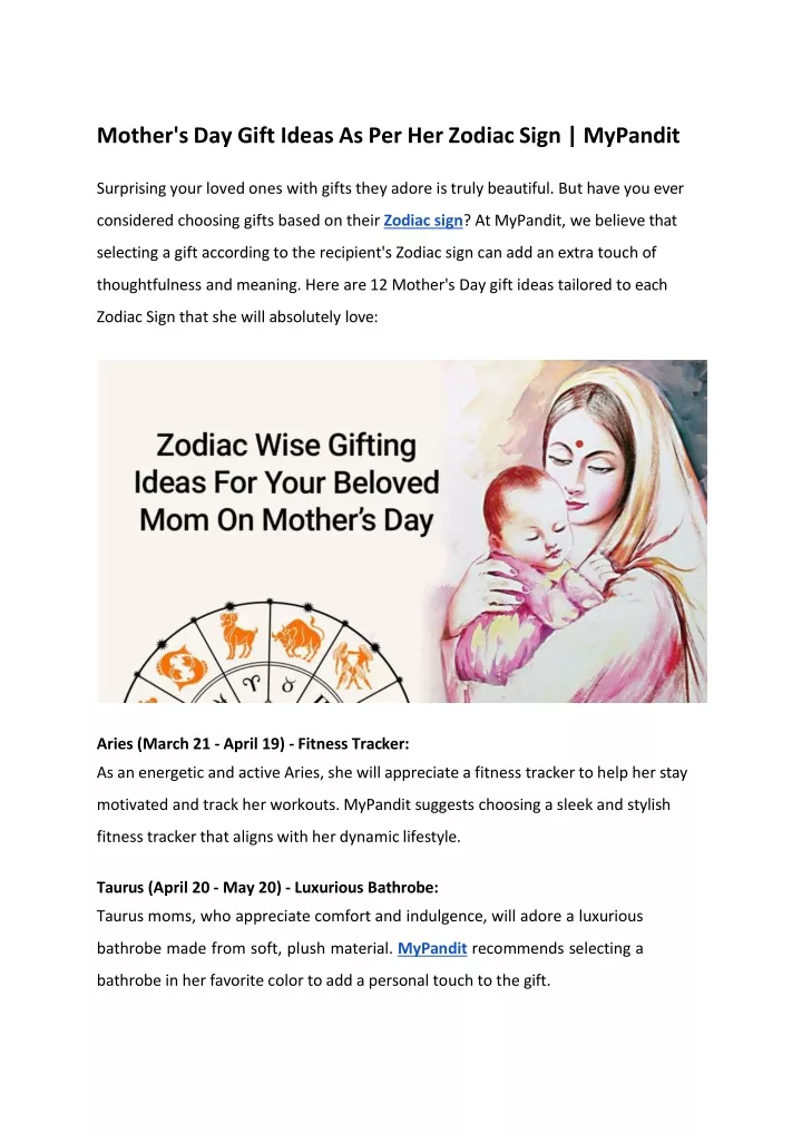 mother s day gift ideas as per her zodiac sign
