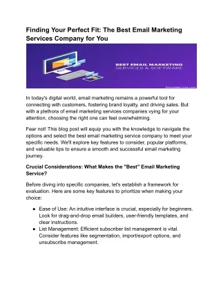Best Email Marketing Services Company